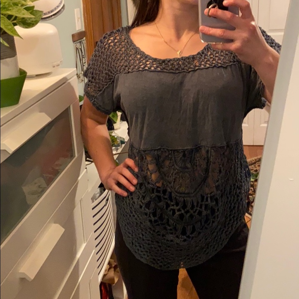 Free People Knit Block Top